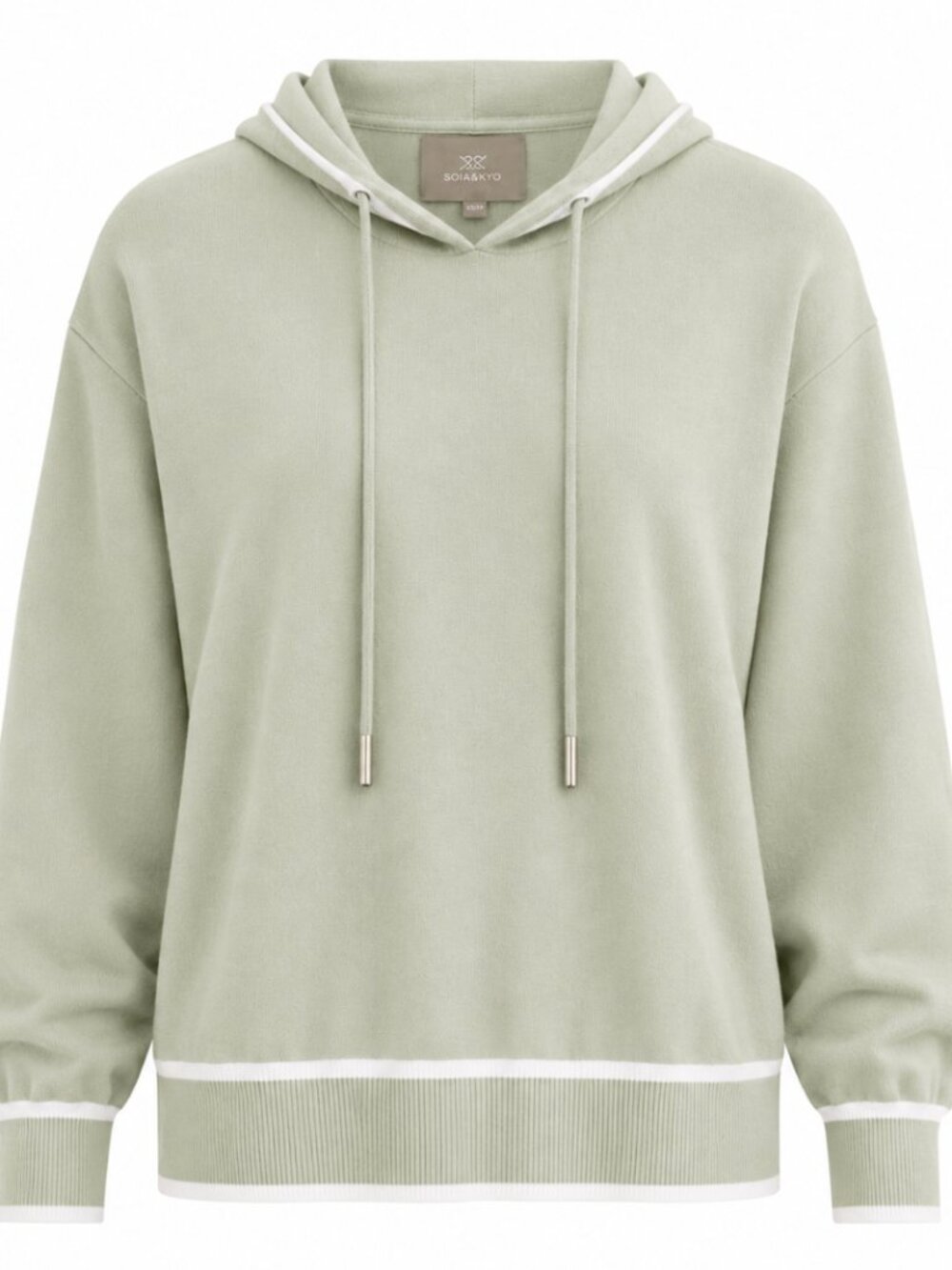 SOIA & KYO Hooded Light Green Sweater Size XS